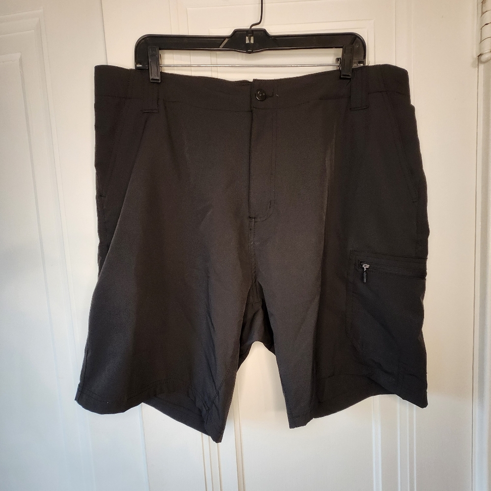 Trunks Men's Multifunctional Cargo Shorts Flat Front Black Size 38